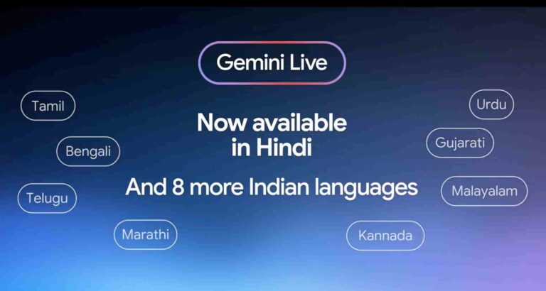 Gemini Live Indian Languages Support
